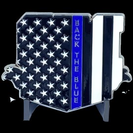 America's Front Line DL6-13 Back the Blue Thin Blue Line Police Officer Challenge Coin