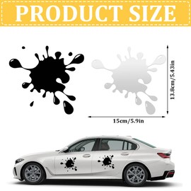 Pack of 4 Car Stickers, Paint Splash, Weather-Resistant Stickers for All Surfaces, Ideal for Windows, Side Mirrors, Rear Window, Vehicle (White/Black)
