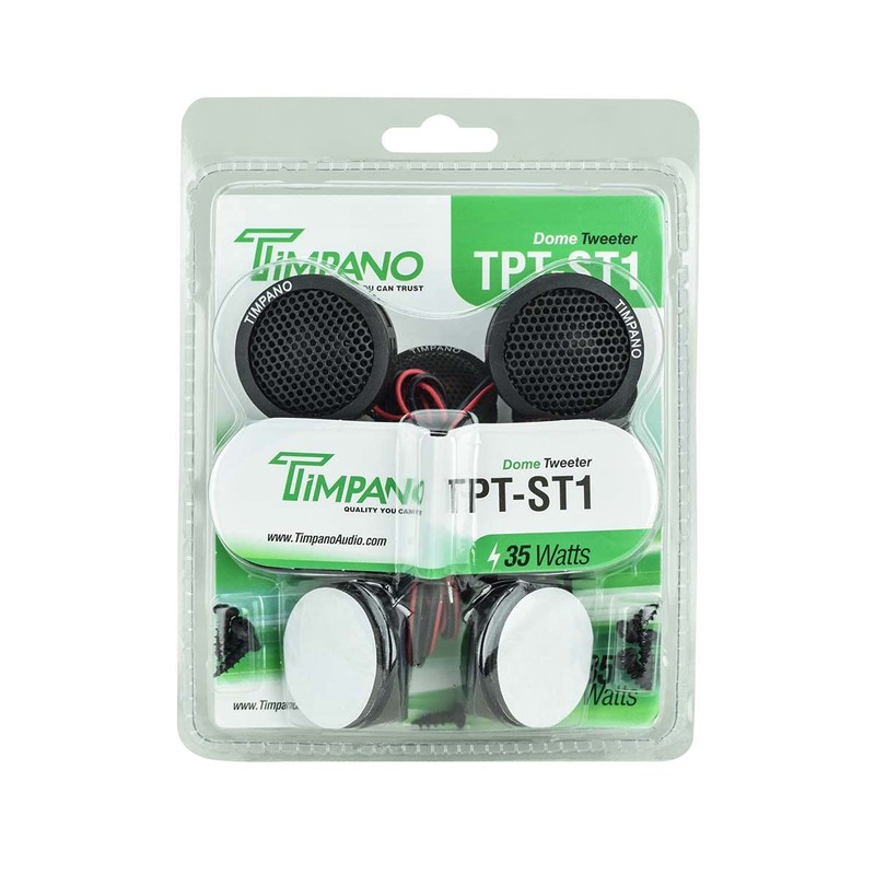 Timpano TPT-ST1 Dome Tweeter, 1 Inch Tweeter Set for Car