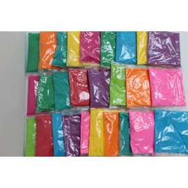 CrazeeColors 25 Assorted Holi Color powder packets of 70 grams each for color throw, color fights, backyard parties, photography, fun run