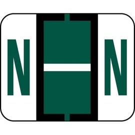 AMZfiling Alphabetic Color Code Labels, Compatible with BCCR Series- Letter N, Dark Green (120/Package)