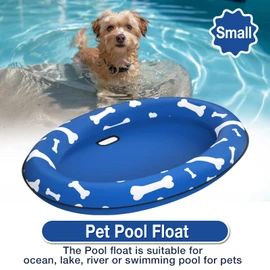 Pet Soft Dog Float Raft - Inflatable Dog Swimming Float for Summer (Small, Blue Bone)
