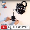FLEXISTYLE Modern kitchen wall clock JUG & CUP white