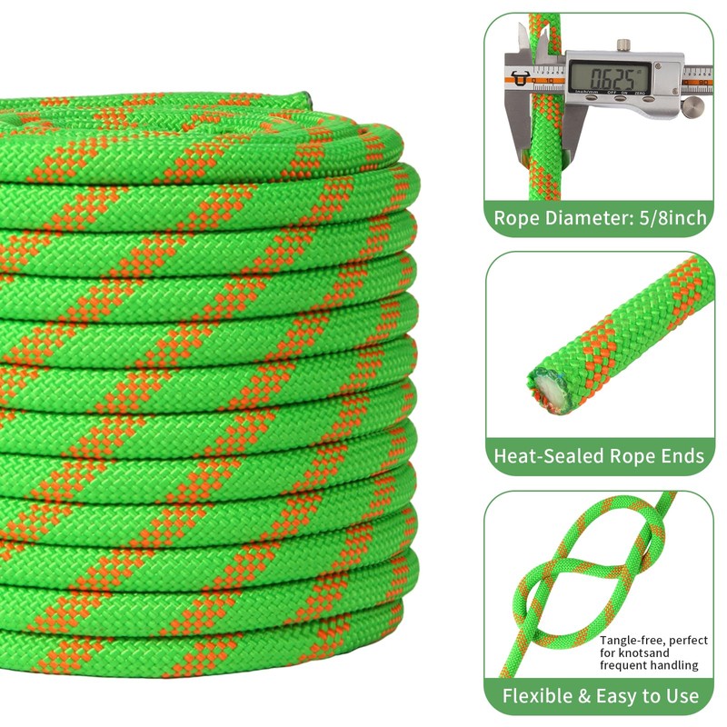 Arborist Rope 5/8in Climbing Rope Tree Rope for Outdoor Climbing