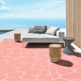 Boulder Bee Outdoor Rugs | 6 x 9 Feet Plastic Straw Rug | Waterproof Outdoor Camping Rugs | Quick Drying Picnic Rug | Sand Free Reversible Beach Mats (Pink)