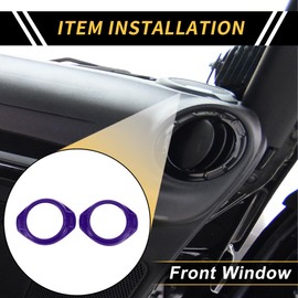 REPAIROCK 2 Pcs A Pillar Speaker Ring Cover Trim for Jeep Wrangler JK JKU 2 Door 4 Door 2015-2017 Window A Pillar Front Horn Speaker Cover ABS Purple