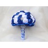 Gkvszy Royal Blue and White Bridal Wedding Bouquet with Silver