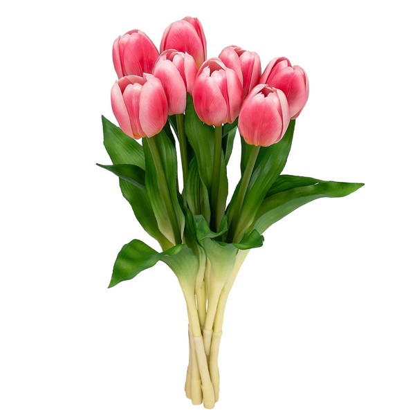 Softflame Artificial/Fake/Faux Flowers - Tulip Pink 8PCS for Wedding, Home,
