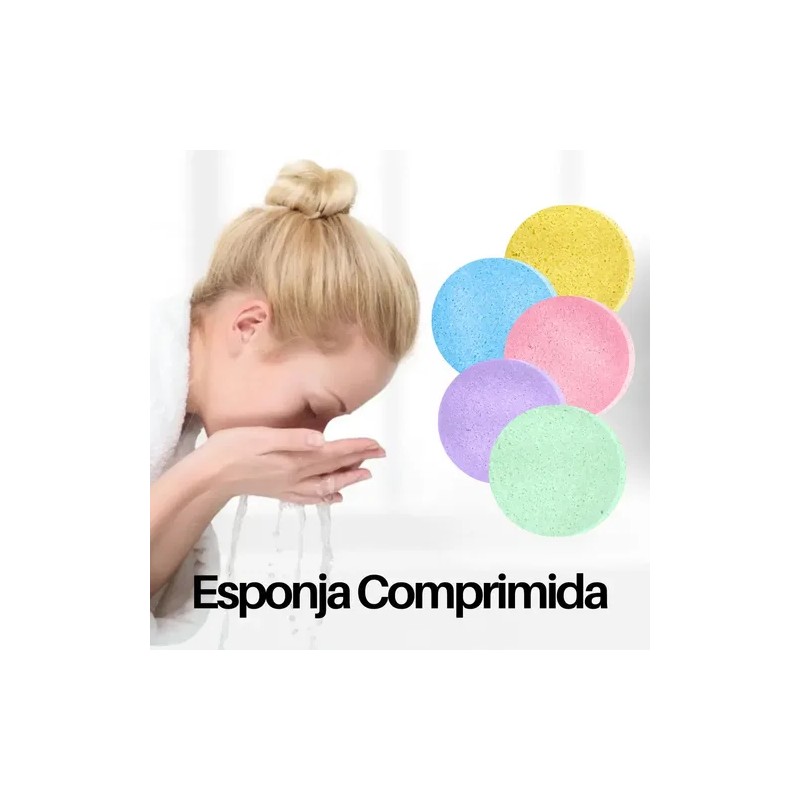 Pack 12 Esponjas Faciales de Celulosa Suave Comprimida Amarillas