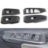 4PCS Carbon Fiber Style Car Window Controls Panel Glass Lift