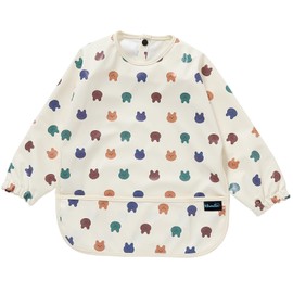 Hiumotan Feeding Bib & Baby Bib with Long Sleeves & BLW, Soft and Skin-Friendly Material, Coverall Bibs for Baby Feeding, Waterproof and Easy to Clean & Machine Washable, Infant Toddlers (Yellow)