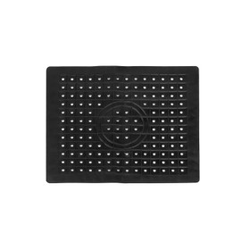 HJIAMA Sink Mat, Drainage Mat, Sink, Foldable and Cuttable Tap Splash Guard Mat, Black, Sink Mat for Bathroom, Kitchen, Dining Table, Sink