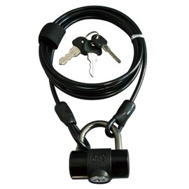 J&C 多機能ワイヤー錠 ＪＣ－０１９Ｗ ＢＫ ブラック