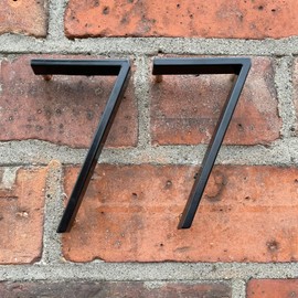 House Address Numbers, 5 Inch Modern Metal House Numbers, Floating Numbers for Garden Door Mail Box Decor with Nail Kit and Instructions, Black (Number 7)