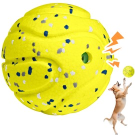 Moonorange Large Dog Vocal Balls, Interactive Squeaky Dogs Balls, Tough Chewing Ball for Aggressive Chewers Training Teeth Cleaning ETPU Bite Indestructible Resistant Dog Toy for All Breed