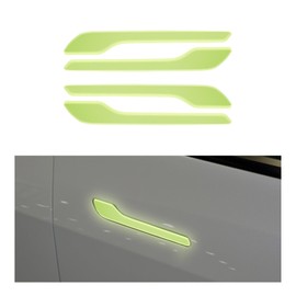 Suvnie 4 PCS Car Door Handle Sticker, Anti-Scratch Door Handle Reflective Decal Wrap Kit, Waterproof Side Door Handle Decorative Protector Compatible with Model 3 Model Y (Luminous)
