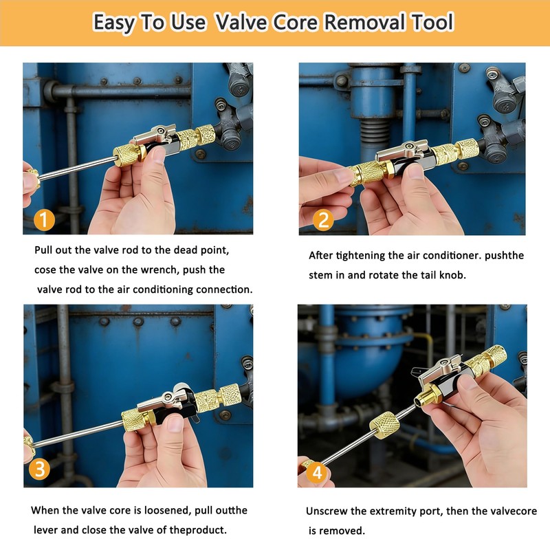 GUMLEG Valve Core Removal Tool for Home HVAC Appliance, 1/4"