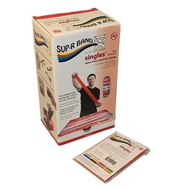 Sup-R Band Latex Free Exercise Band, 5' Strips, Red, 30 Strips/Box