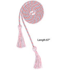 Beautyflier® Pack of 4 Graduation Honor Braided Cords with Sewing Tassels Polyester Yarn Honor Cord for Bachelor Gown for Graduation Students (Pink & Light Blue(4pcs))