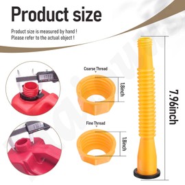 6 Kit 37 Pcs Gas Can Spout Replacement Set - 6 Bendable Tubes, 6 Screw Collar Coarse Thread, Gas Can Nozzle 5 Gal & 6Fine Thread for Most 1/2/5/10 Gal Oil Cans