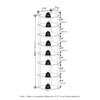 Furinno Turn-N-Tube 8-Tier Vertical Space Saving Free Standing Shoe Tower,
