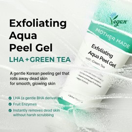 Exfoliating Aqua Face Peel Gel with Green Tea, Vitamin C, Natural Cellulose, Willow Bark Extract, 100ml, Facial Exfoliator for Peeling, Brightening, Clear Complexion