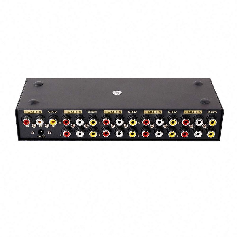 DTECH Powered 8 Way 3 RCA Splitter Box 1 in