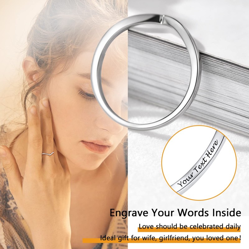 Prosilver Knuckle Rings Wishbone for Women S925 Sterling Silver Ring