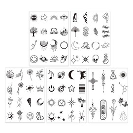 5 Sheets Temporary Tattoos Realistic Fake Tattoo Stickers for Sticking on the Skin Tiny Small Removable Tattoos for Women Girls Boys