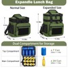 GLENKEY Double Deck Insulated Lunch Box, Expandable XLarge Lunch Bag