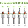 Bestgle 5 Pcs Countersink Drill Bit Set with Depth Stop,
