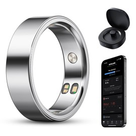 BOYACARE Smart Ring for Women/Men, Fitness Tracker Ring with Call & Alarm Vibration, Heart Rate, Blood Oxygen, Sleep Tracker, Women Cycle Prediction, 5ATM Waterproof, No App Fees (Silver, 11#)