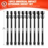 BLACKROBOT 10-Inch 3/8" Drive Impact Swivel Extension Socket Set -
