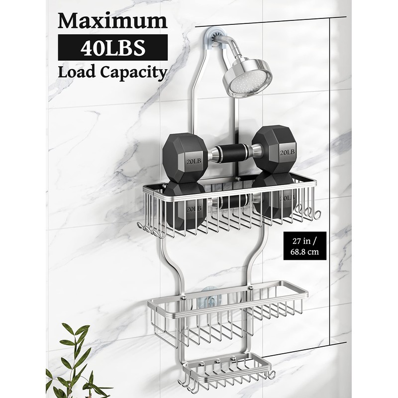 YASONIC Shower Caddy Hanging - Never Rust Shower Organizer -