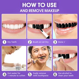 Colore dei denti nero, dente di blackout professionale per SFX, Halloween, cosplay teatrale giapponese sposa tooth Paint Makeup | Lunga durata ad asciugatura rapida, sicuro per effetti speciali