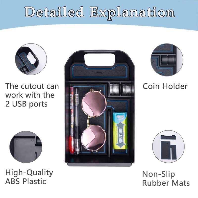 JDMCAR Center Console Tray Organizer Compatible with Toyota RAV4 Accessories