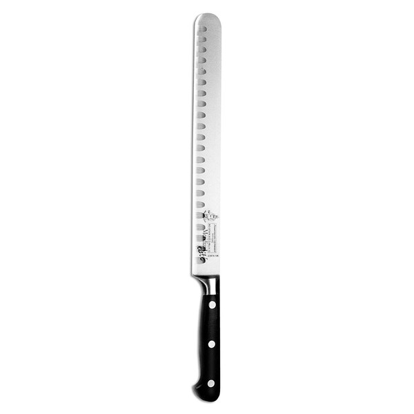 Messermeister Meridian Elite 10” Round-Tip Kullenschliff Slicer Knife - Fine German Steel Alloy Blade - Rust Resistant & Easy to Maintain