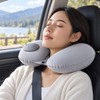 Inflatable Travel Neck Pillow – U-Shaped Portable Airplane Pillow with