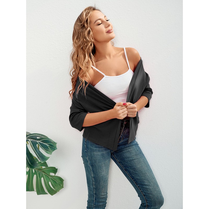 BENANCY Women 3/4 Sleeves Bolero Shrugs Open Front Lightweight Cardigan
