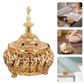 Vintage Incense Burner Arabian Incense Burner Holder: Iron Art Frankincense Resin Incense Burner Charcoal Bakhoor Burners Eid Mubarak Decor for Yoga Spa Aromatherapys