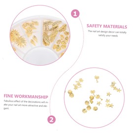 HONMEET Nail Charms Nail Art Metal Decorations Nail Kits DIY Nail Art Studded Decorations