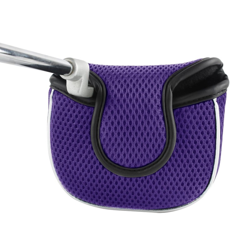 Andux Mesh Mallet Putter Cover Golf Putter Head Covers Purple,
