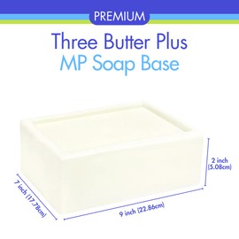 Crafter's Choice Premium Glycerin Melt and Pour Soap Base for Soap Making and DIY Crafting Projects, 2LB Block (Three Butter Plus)