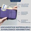 VON HEESEN Leather Wallet for Men and Women, Violet, 1