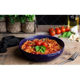 KooK Pasta Bowl, Salad Bowls, Soup, Serving Bowls, Ceramic, Large Capacity, Microwave & Dishwasher Safe, Set of 4, 40 Oz,(Light Turquoise)