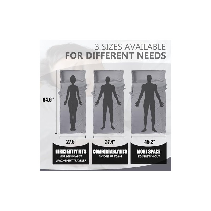 Frelaxy Ultralight Sleeping Bag Liner - Compact & Breathable Travel
