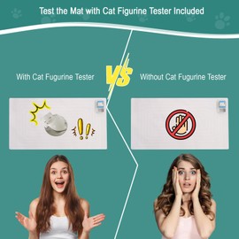 SEERWAY Scat Pet Shock Mat 2 Pieces with Tester, Shock Pad for Dog and Cat Training Indoor, Electric Repellent Mat Keeps Pet Off Couch, Sofa, Countertop, 3 Modes, 2 Pieces Same Size, Battery Operated