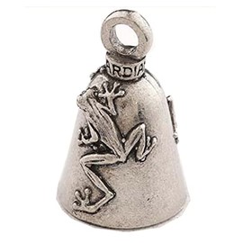Guardian Bell Tree Frog Good Luck Motorcycle Bell or Key Ring, silver, 1.5 inch