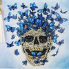 Diamond Painting Wallet White PU Leather Skull Pattern Chain Bag