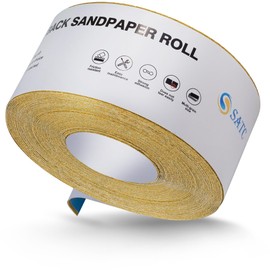 S SATC 100 Grit PSA Longboard Sandpaper 20 Yard Long Continuous Roll, 2-3/4" Wide Self Adhesive Stickyback Sanding Sheets for Automotive, Hand Sanding Blocks,Woodworking, Metal, Plastic